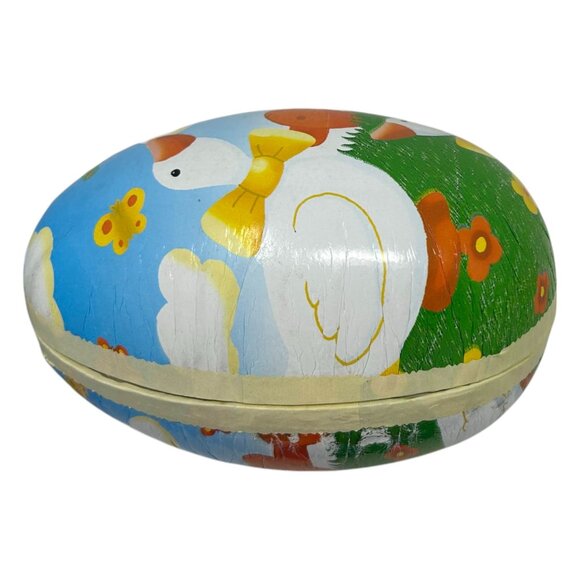 Set Of 4 Vintage Paper Mache Nesting Easter Eggs Farm Germany Mother Goose - Picture 7 of 16